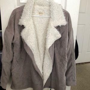 Fluffy zip up jacket